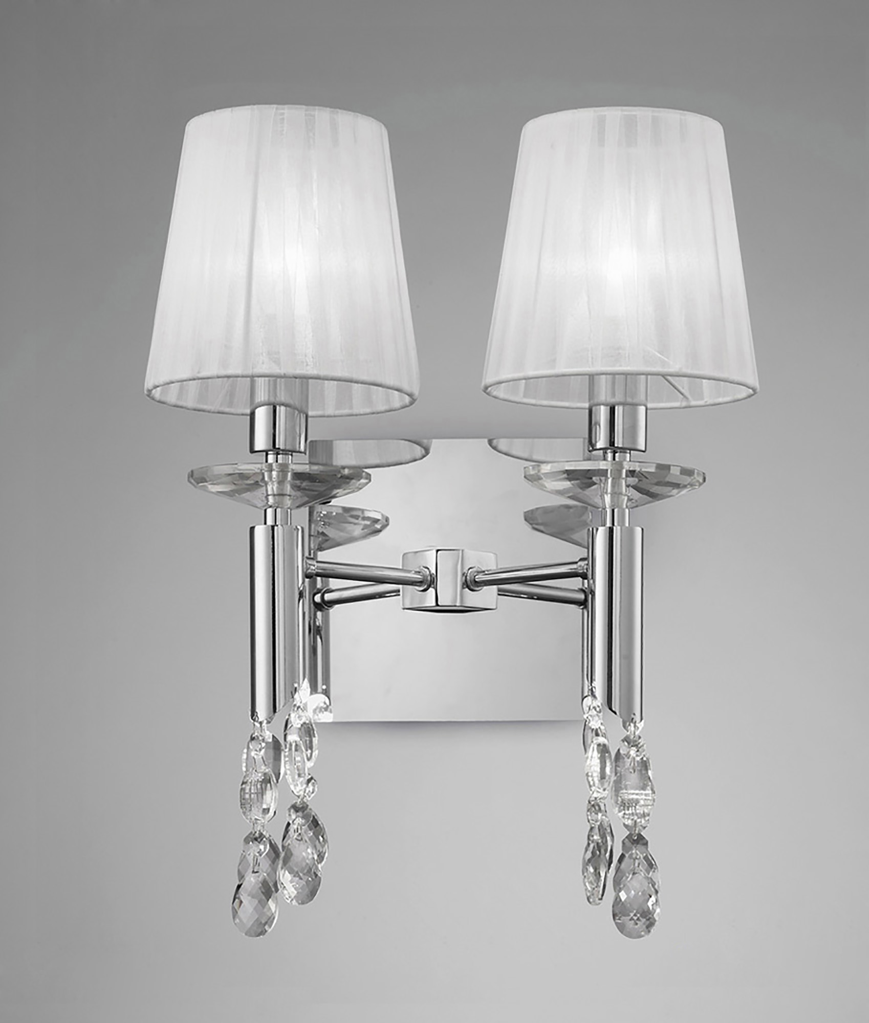 Tiffany Polished Chrome Crystal Wall Lights Mantra Shaded Wall Lights